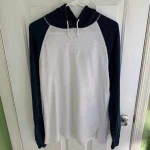 Navy blue and white mens pullover size medium